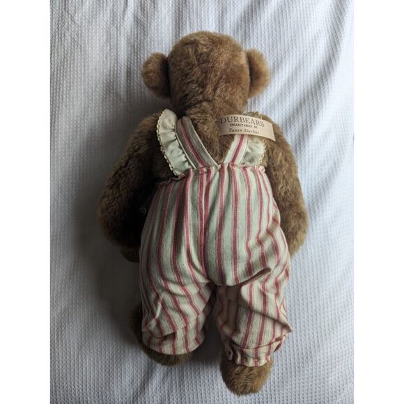 Vtg Teddy Bear DURBEARS SUSAN DURBAS BEAR PLUSH 18" SIGNED 1990 Girl Country NEW - Picture 3 of 7